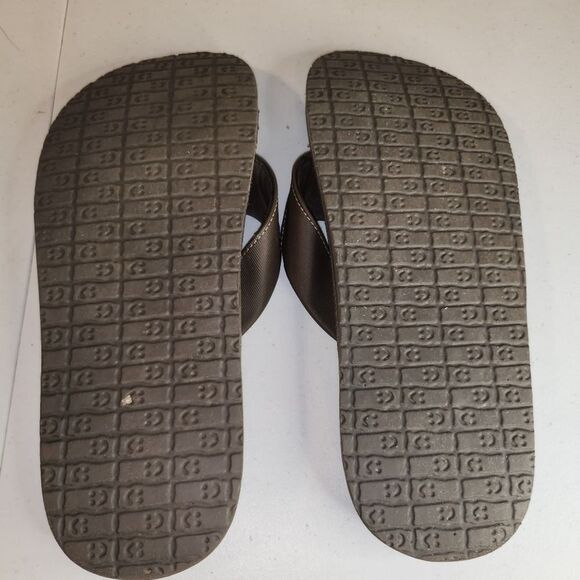 Sanuk Beer Cozy Men's Thong Flip Flop Sandals Sz 9 Brown - Picture 4 of 9